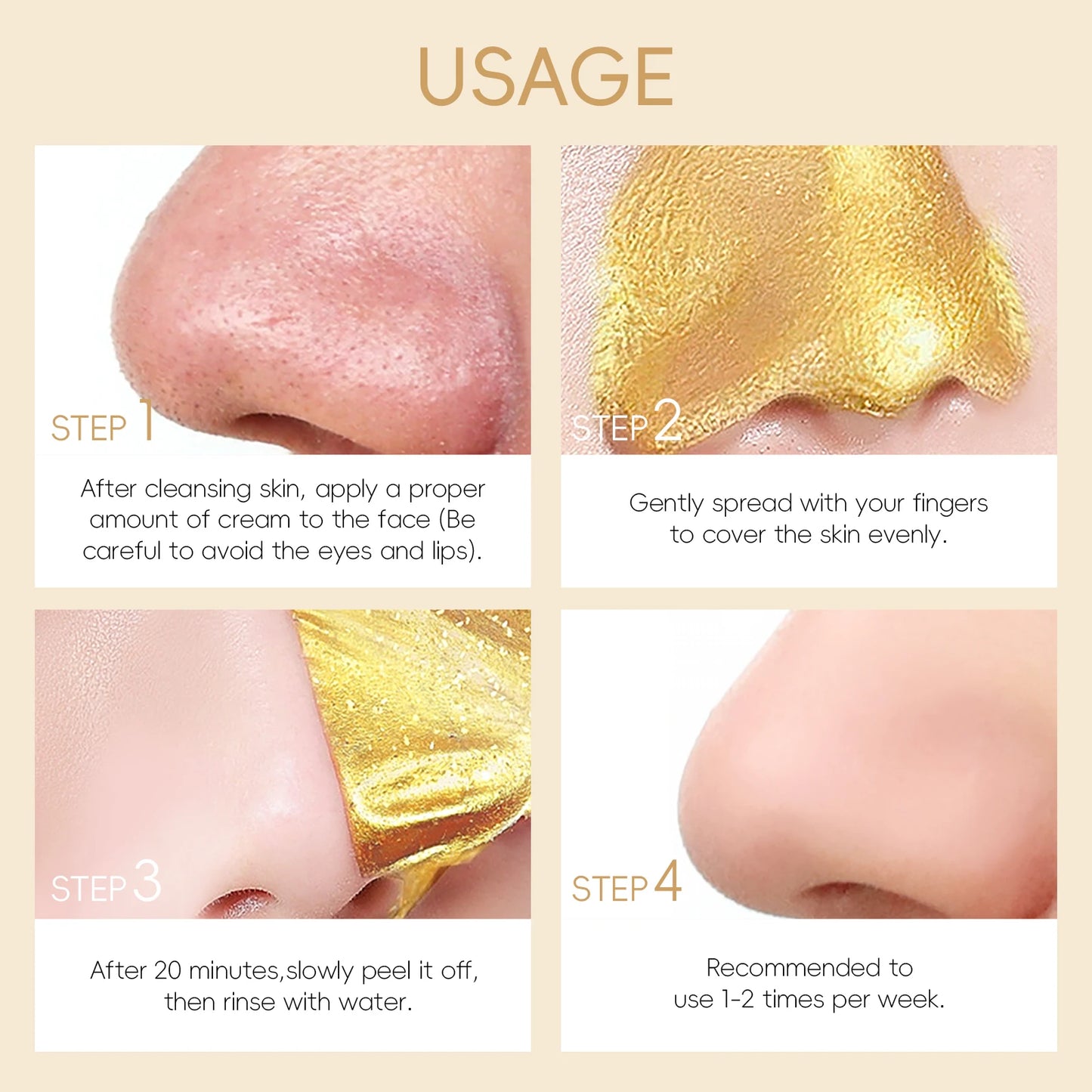 LAIKOU 24K Gold Snail Peel-Off Mask (3-Pack) | Blackhead Removal & Pore Tightening