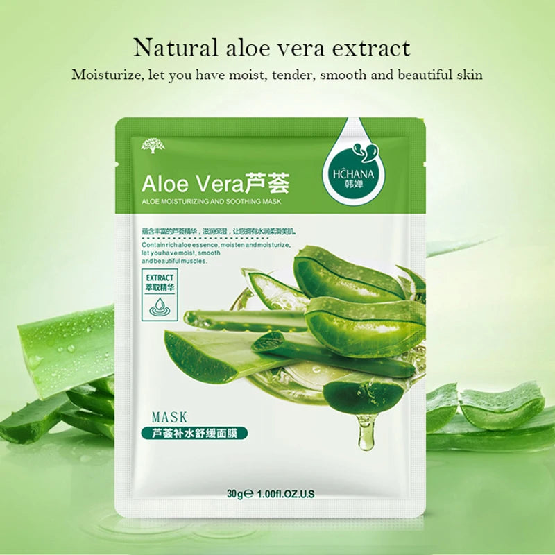 30Pcs Fresh Fruit Facial Sheet Masks | Korean Hydrating & Firming Skincare Pack