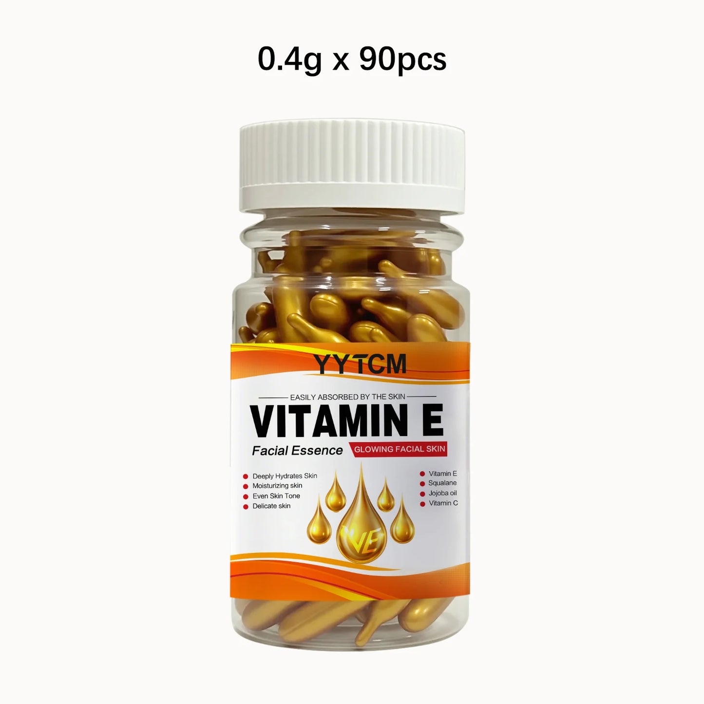 Vitamin E & C Capsule Essence | Deep Moisturizing Face Serum with Squalane (30 Caps)