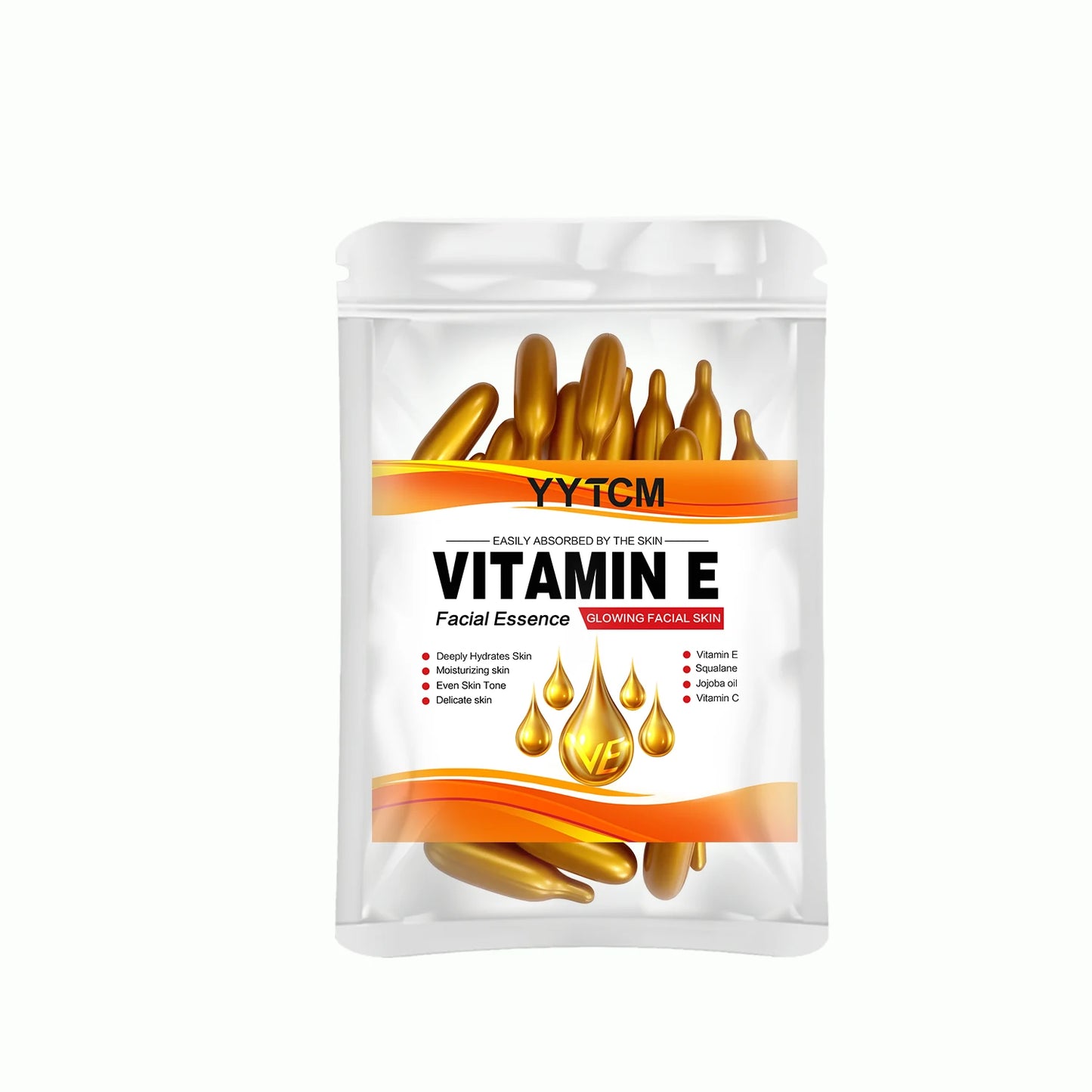 Vitamin E & C Capsule Essence | Deep Moisturizing Face Serum with Squalane (30 Caps)
