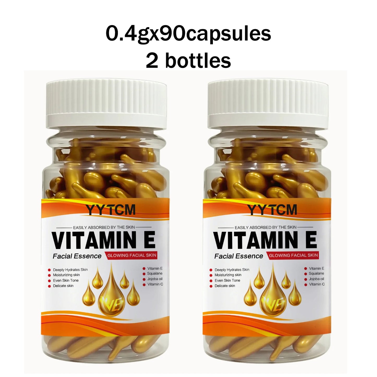 Vitamin E & C Capsule Essence | Deep Moisturizing Face Serum with Squalane (30 Caps)