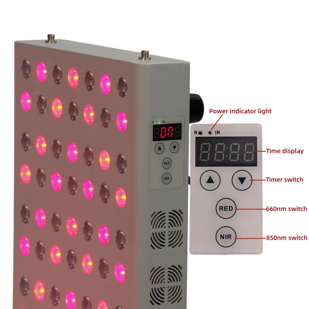 Led Red Light Therapy Panel Dimming Timing LED Beauty Devices Double Chip 660nm 850nm Infrared Light Therapy Skincare Face Body