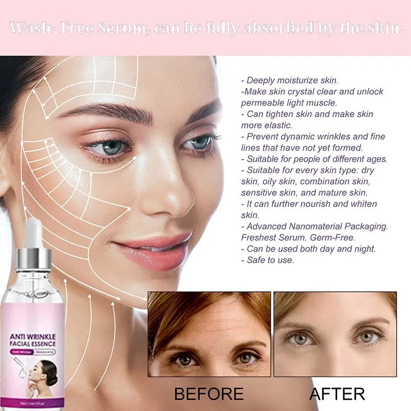 Instant Anti-Wrinkle Face Serum | Fine Lines & Crow's Feet Remover