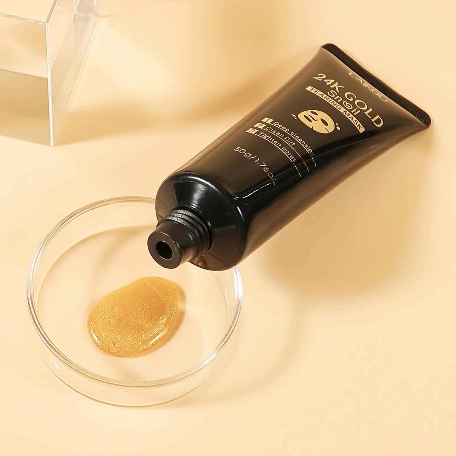 LAIKOU 24K Gold Snail Peel-Off Mask 3PCS Deep Cleansing Pore Tightening Blackhead Removal Detoxifying Facial Treatment 50g
