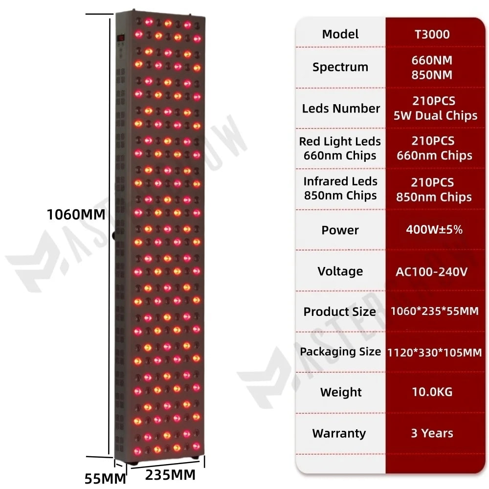 Led Red Light Therapy Panel Dimming Timing LED Beauty Devices Double Chip 660nm 850nm Infrared Light Therapy Skincare Face Body